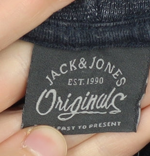 Jack & Jones Men's Blue Hoodie, Size M, Full Zip