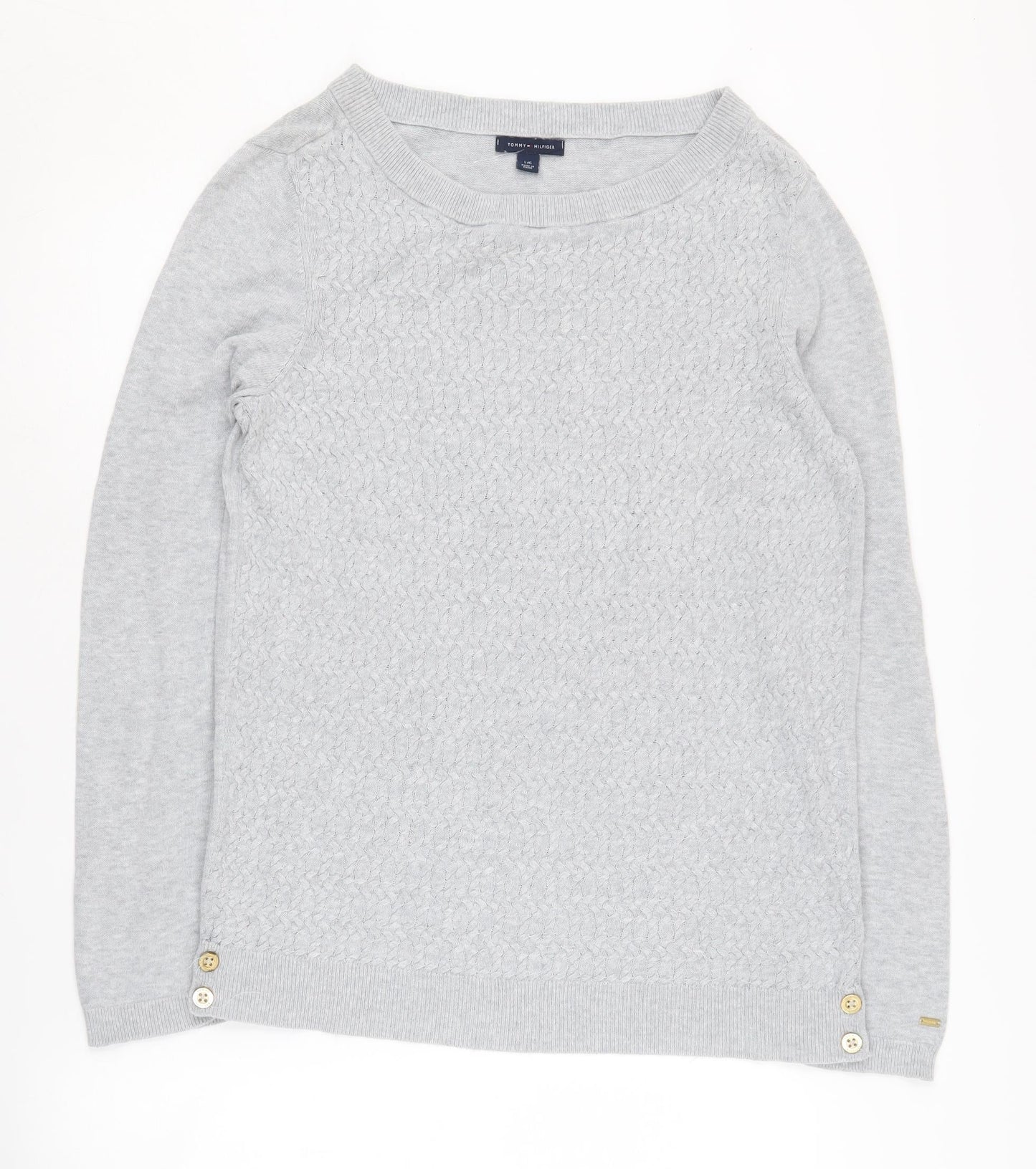 Tommy Hilfiger Women's Grey Knit Jumper L