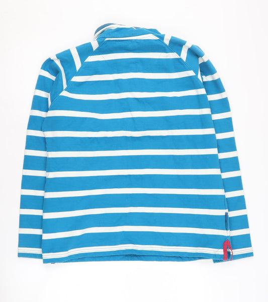 Mountain Warehouse Women's Blue Henley Striped Sweatshirt