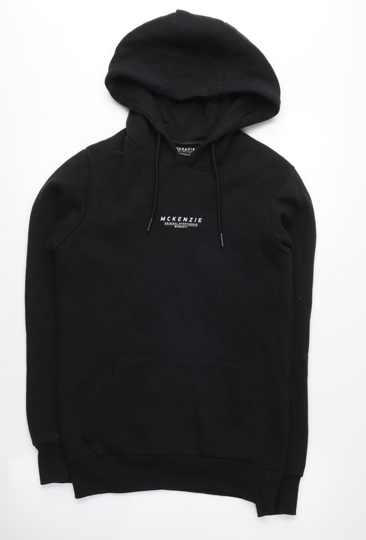 McKenzie Men's Black Pullover Hoodie - XS, Logo, Fleece