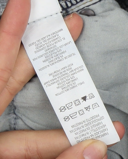 Brand and care label for Denim Co. Men's Blue Slim Fit Shorts -, size 28