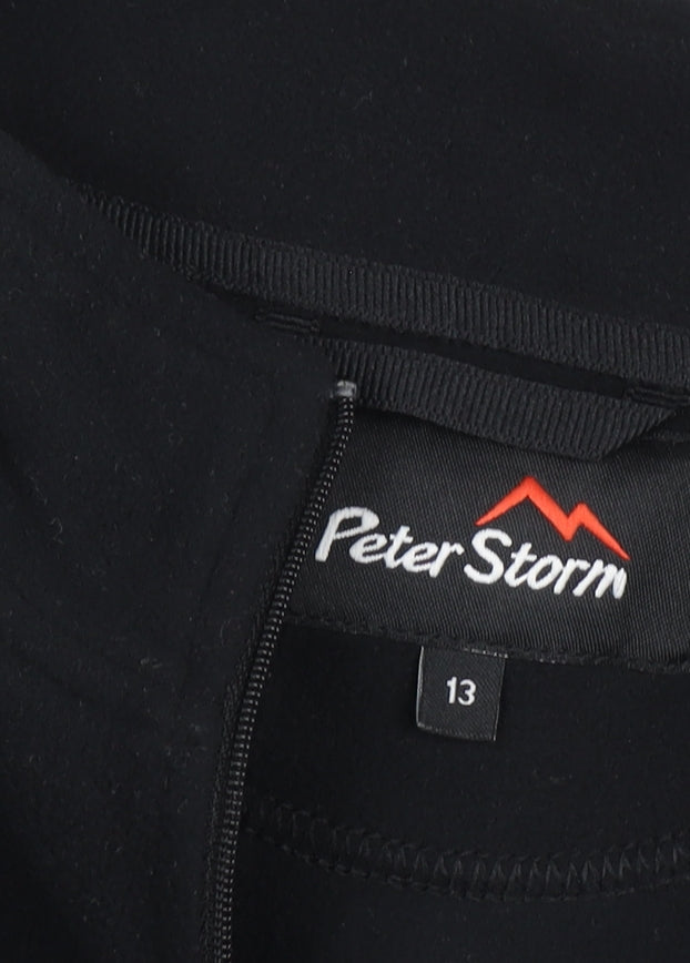 Close-up detail of Peter Storm boys’ black 1/4 zip fleece sweatshirt 13 years