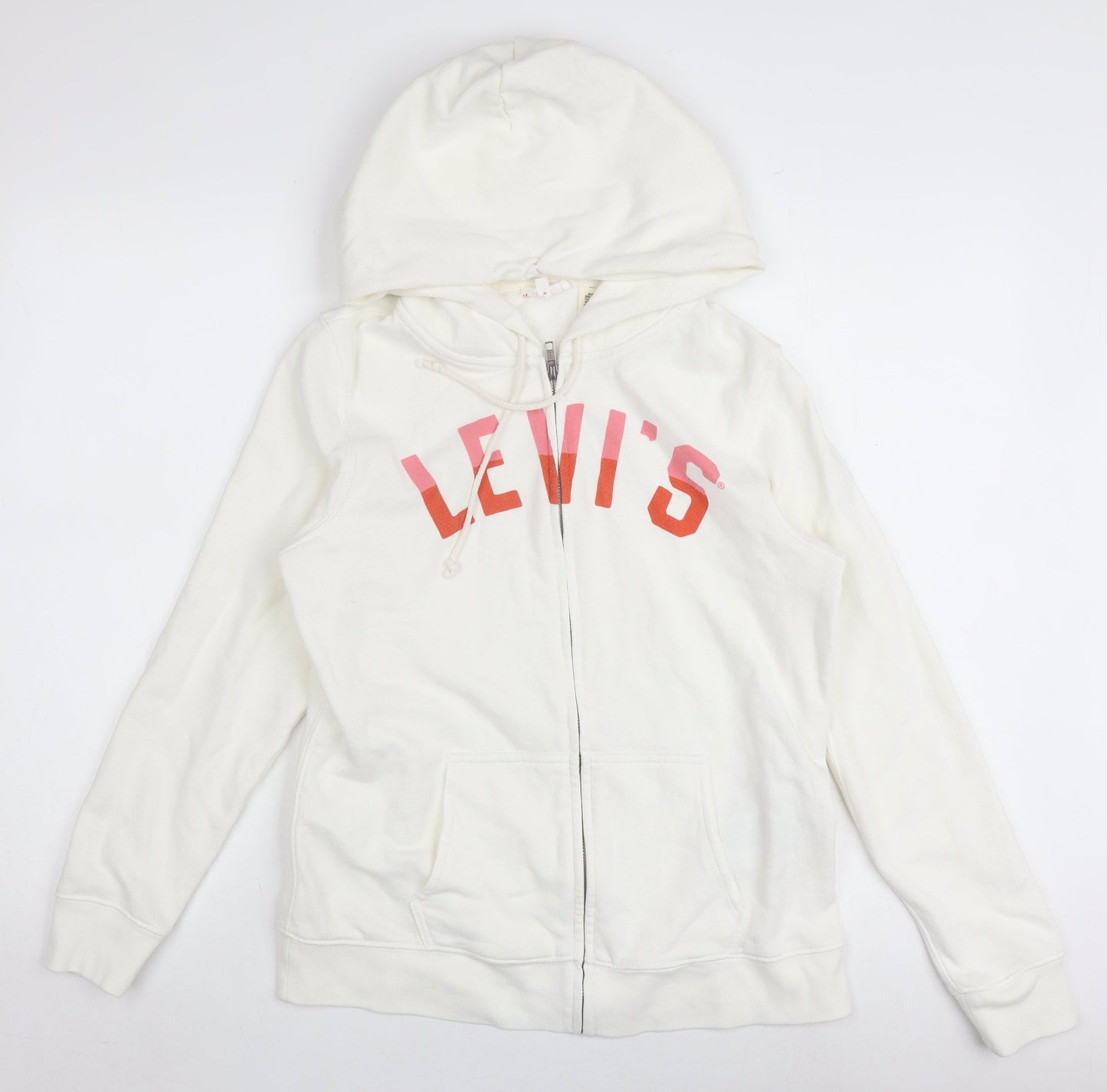 Levi's Women's Ivory Full Zip Hoodie - Size M Casual Wear