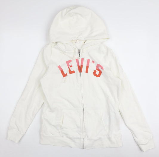 Levi's Women's Ivory Full Zip Hoodie - Size M Casual Wear
