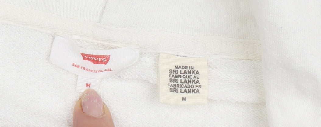 Levi's Women's Ivory Full Zip Hoodie - Size M Casual Wear