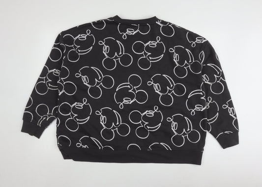 Disney Women’s Black XL Pullover Sweatshirt - Mickey