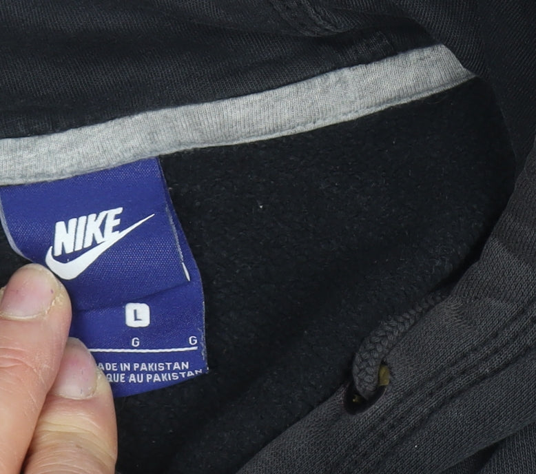 Nike Men's Black Pullover Hoodie L with Logo