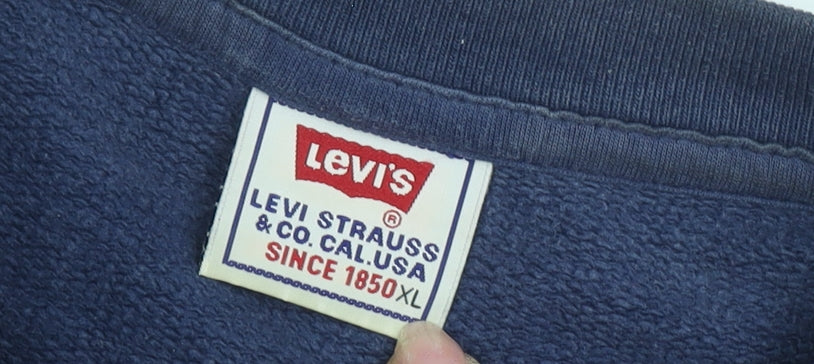 Levi's Men's Blue XL Pullover Logo Sweatshirt