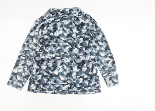 Eastex Women's Blue Long Sleeve Abstract Top Size 10