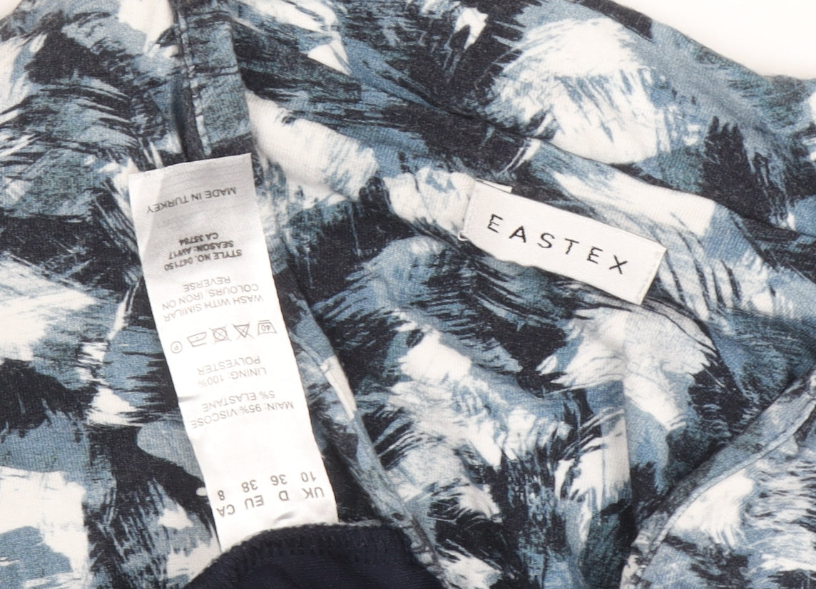 Eastex Women's Blue Long Sleeve Abstract Top Size 10