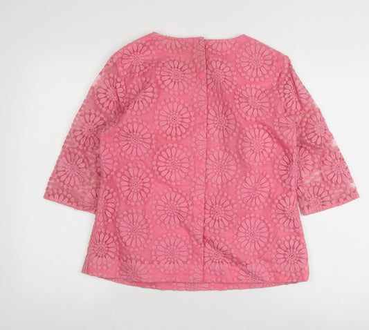 Boden Women's Pink Floral Blouse, Size 12