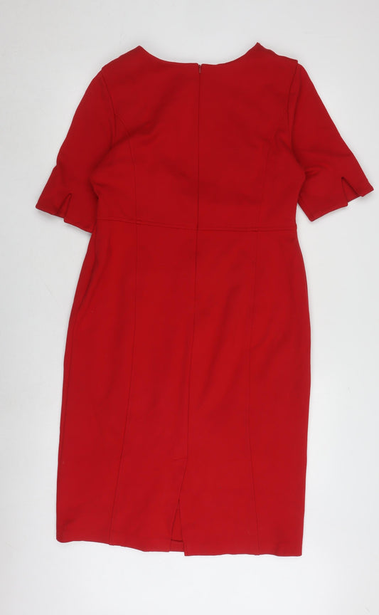 Laura Ashley Red Sheath Dress Size 16 Women