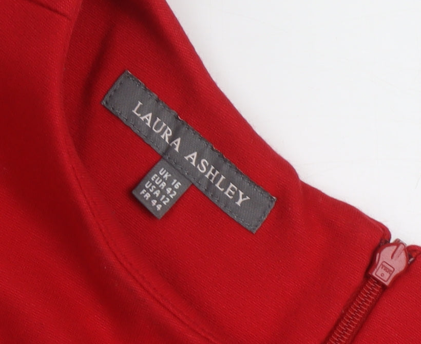 Laura Ashley Red Sheath Dress Size 16 Women