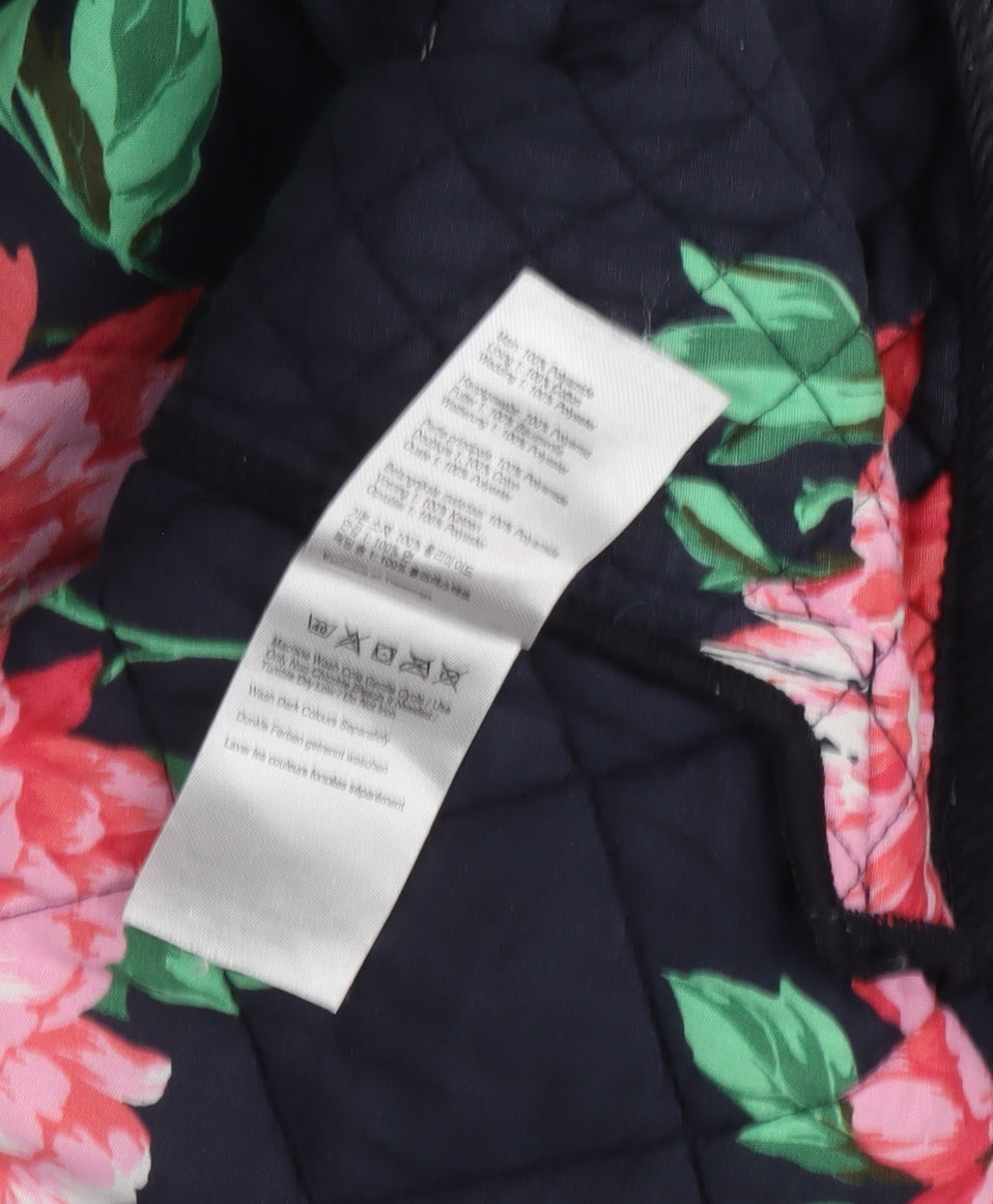 Joules Women's Blue Quilted Mid-Length Jacket, Size 12