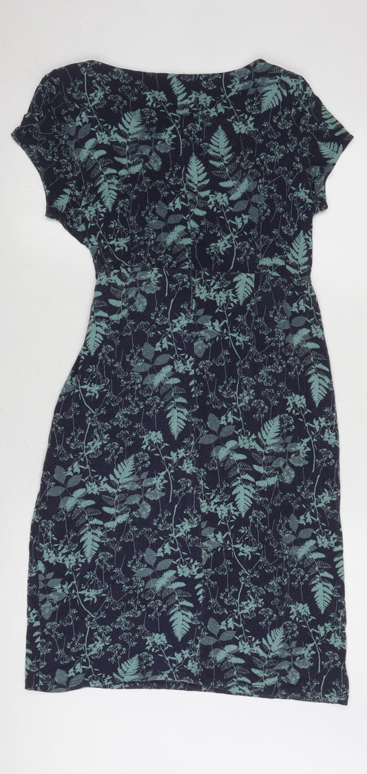 White Stuff Women's Grey Floral Short Sleeve Dress