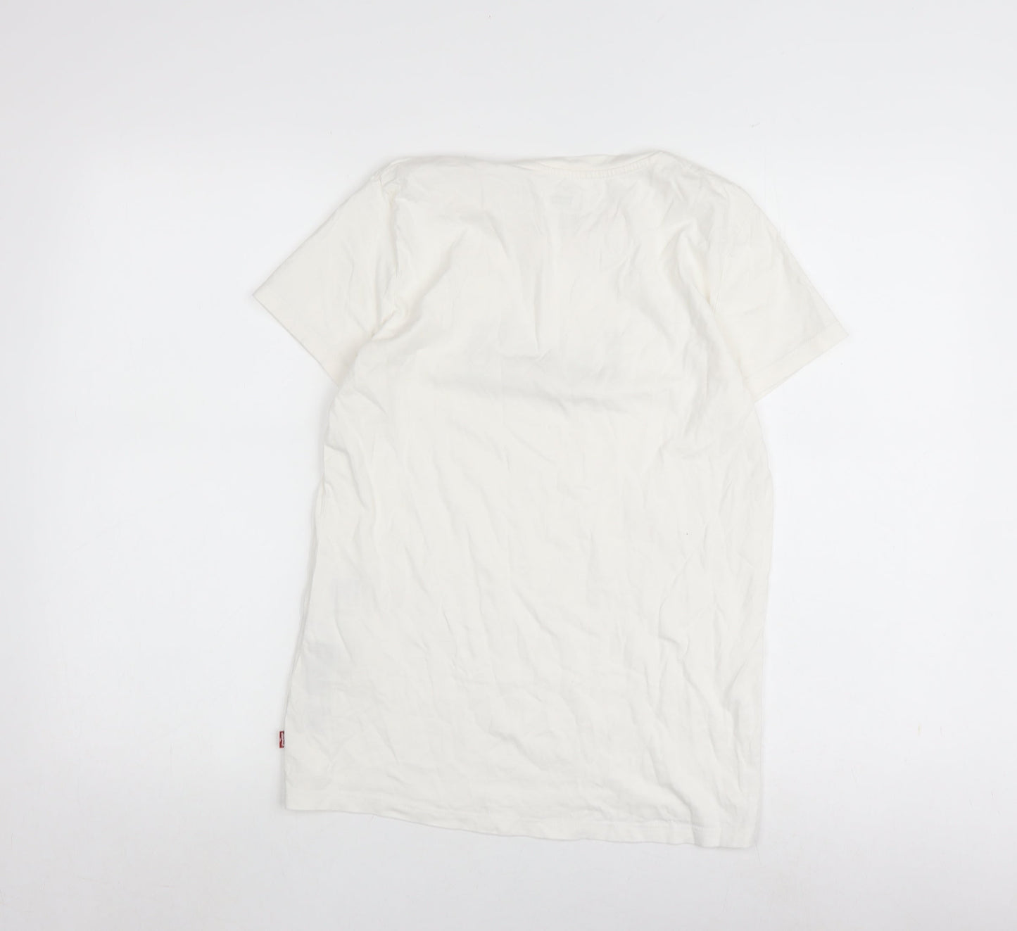 Levi's Women's White T-Shirt Size S Floral Logo