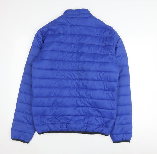 Jack & Jones Men's Blue Puffer Jacket Size S