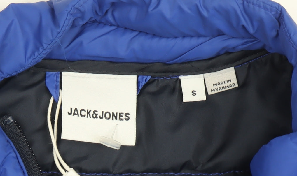 Jack & Jones Men's Blue Puffer Jacket Size S