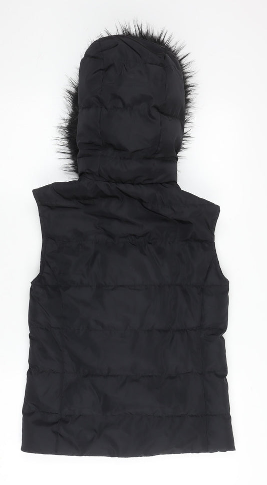 Womens UK Size 8 Regular Jack Wills Black Polyester Waistcoat