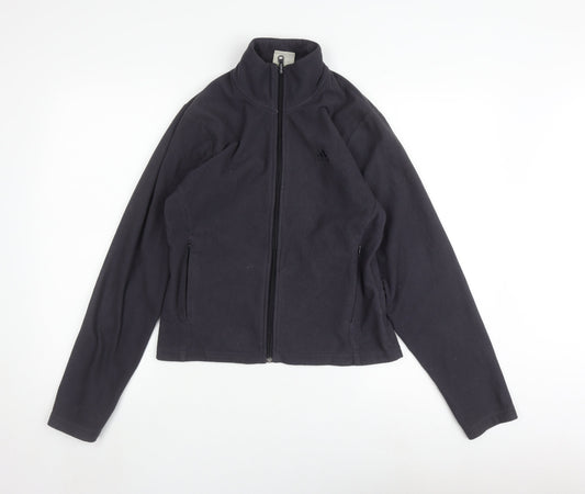 Womens UK M Regular adidas Black Full Zip Sweatshirt