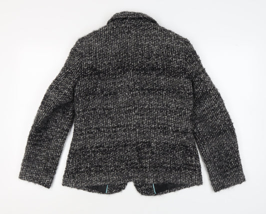 Marks and Spencer Women's Black Tweed Coat Size 12