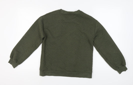 Marks and Spencer Green Chevron Pullover Sweatshirt, Size 8