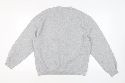 Pull&Bear Unisex Grey Pullover Sweatshirt L Regular