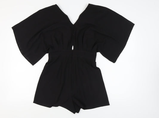 ASOS Black Women's Playsuit, V-Neck, Size M