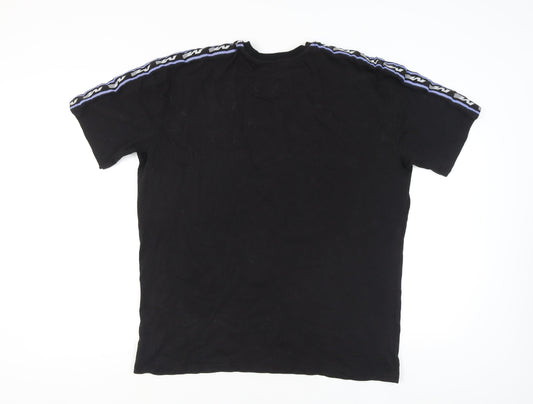 boohooMAN Black Crew Neck T-Shirt Men Size S