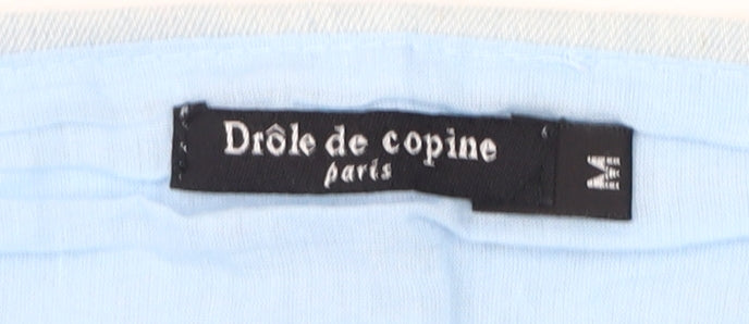 Drôle de Copine Blue Embroidered Sequin Pencil Skirt M