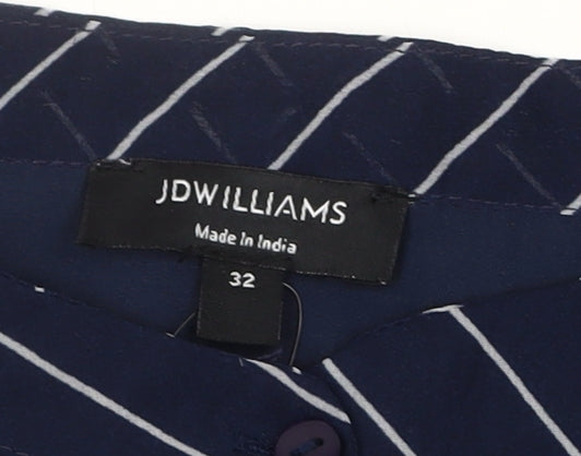 Close-up detail of JD Williams Women's Blue Striped Dress, size 4