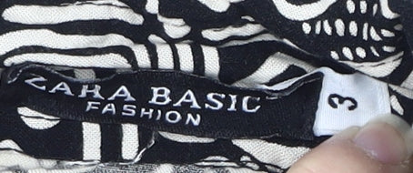 Zara Women's Black Geometric Blouse, Medium Size