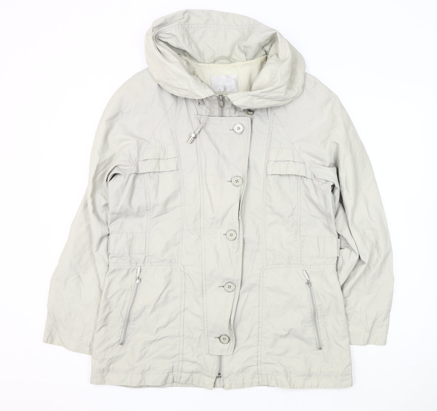 Lakeland Women's Beige Hooded Anorak Jacket Size 14