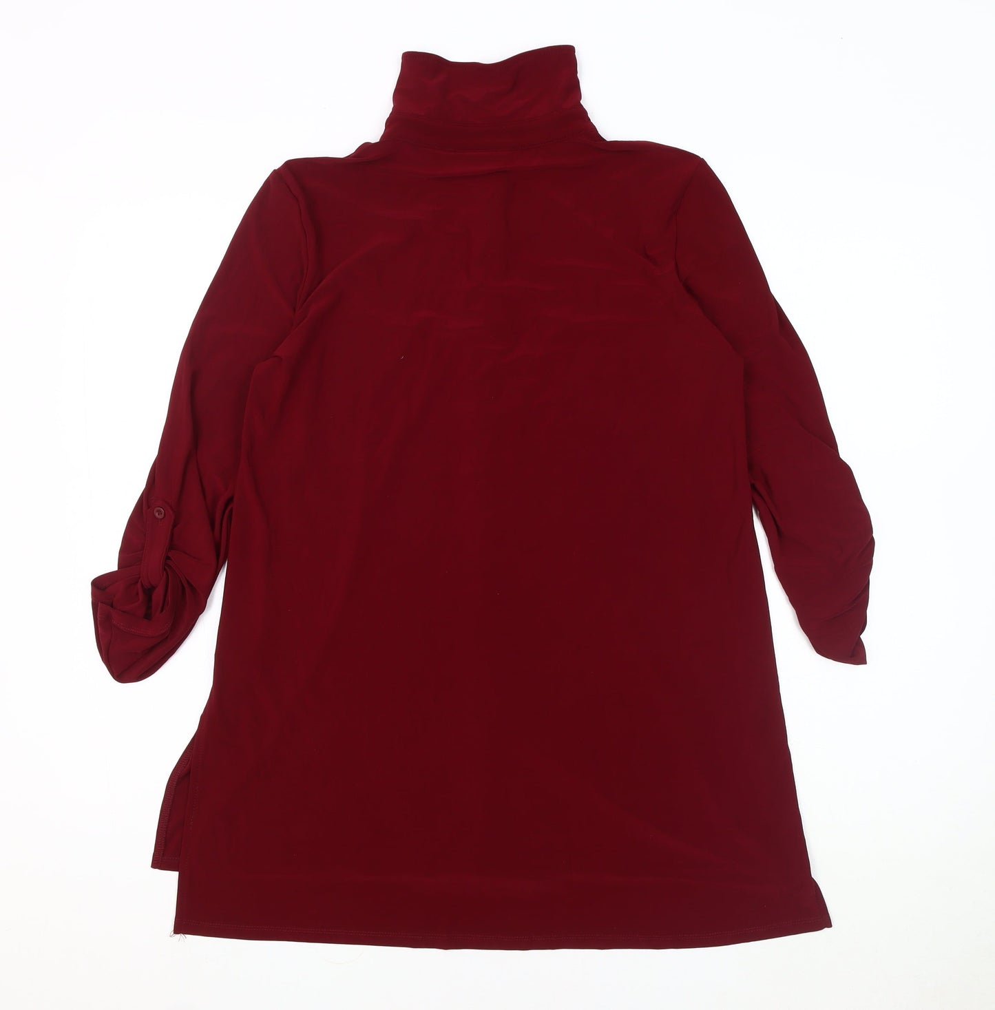 Nina Leonard Women's Red Collared Button-Up Shirt L