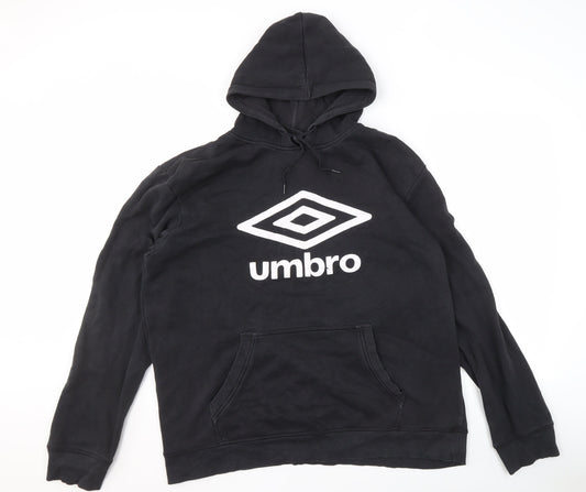 Umbro Men's 2XL Black Pullover Hoodie with Logo