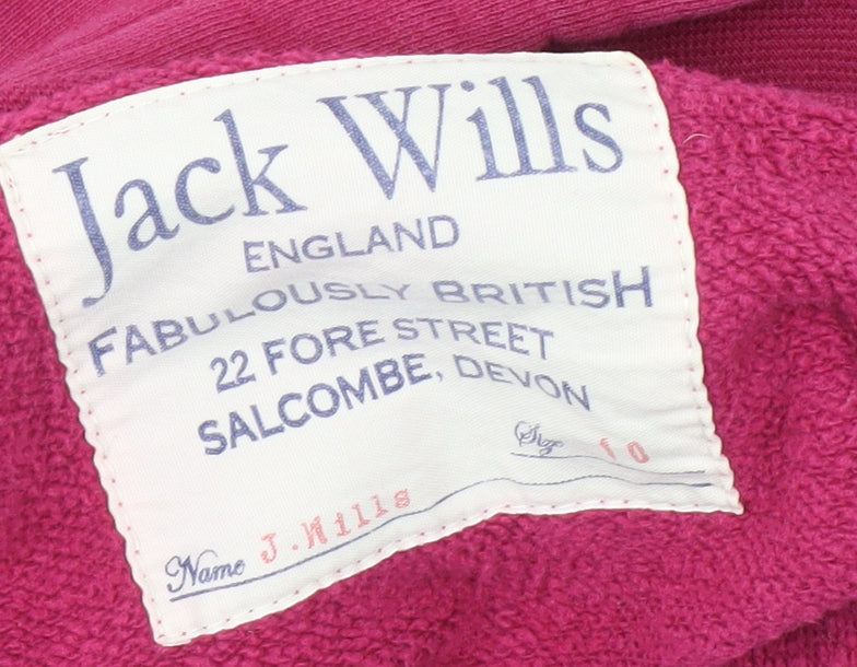 Jack Wills Women's Pink Hoodie, Size 10, Hooded & Logo