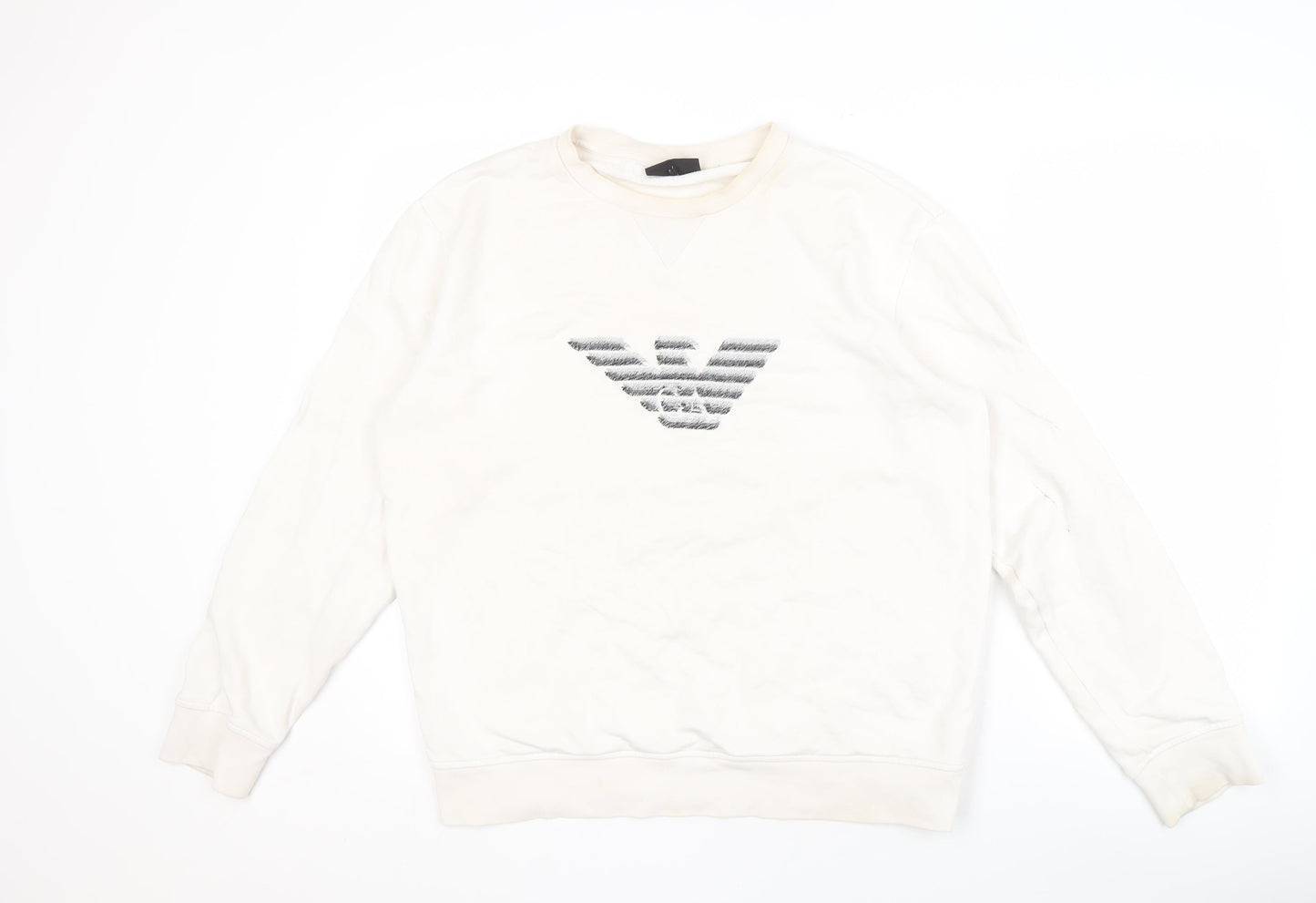 Emporio Armani Men's White Logo Sweatshirt L
