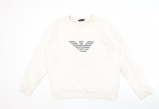 Emporio Armani Men's White Logo Sweatshirt L