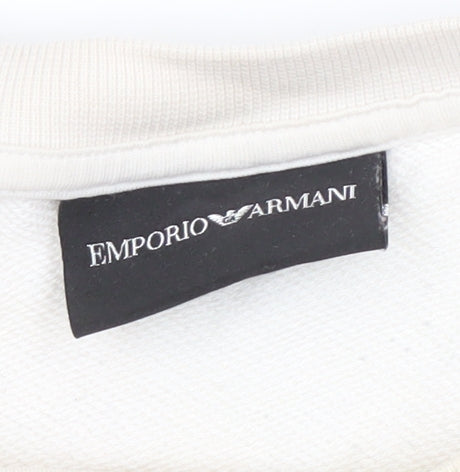 Emporio Armani Men's White Logo Sweatshirt L
