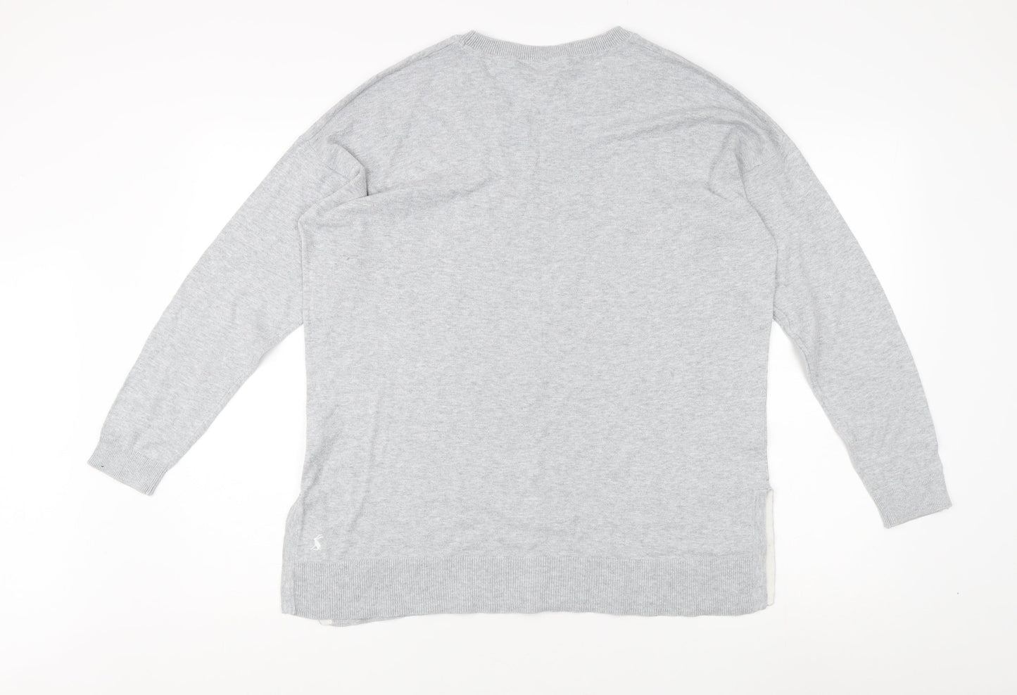 Joules Women's Grey Cotton Pullover Jumper Size 12
