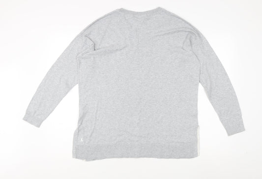 Joules Women's Grey Cotton Pullover Jumper Size 12