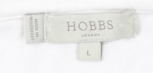 Hobbs Women's White Collared Sleeveless Blouse - L