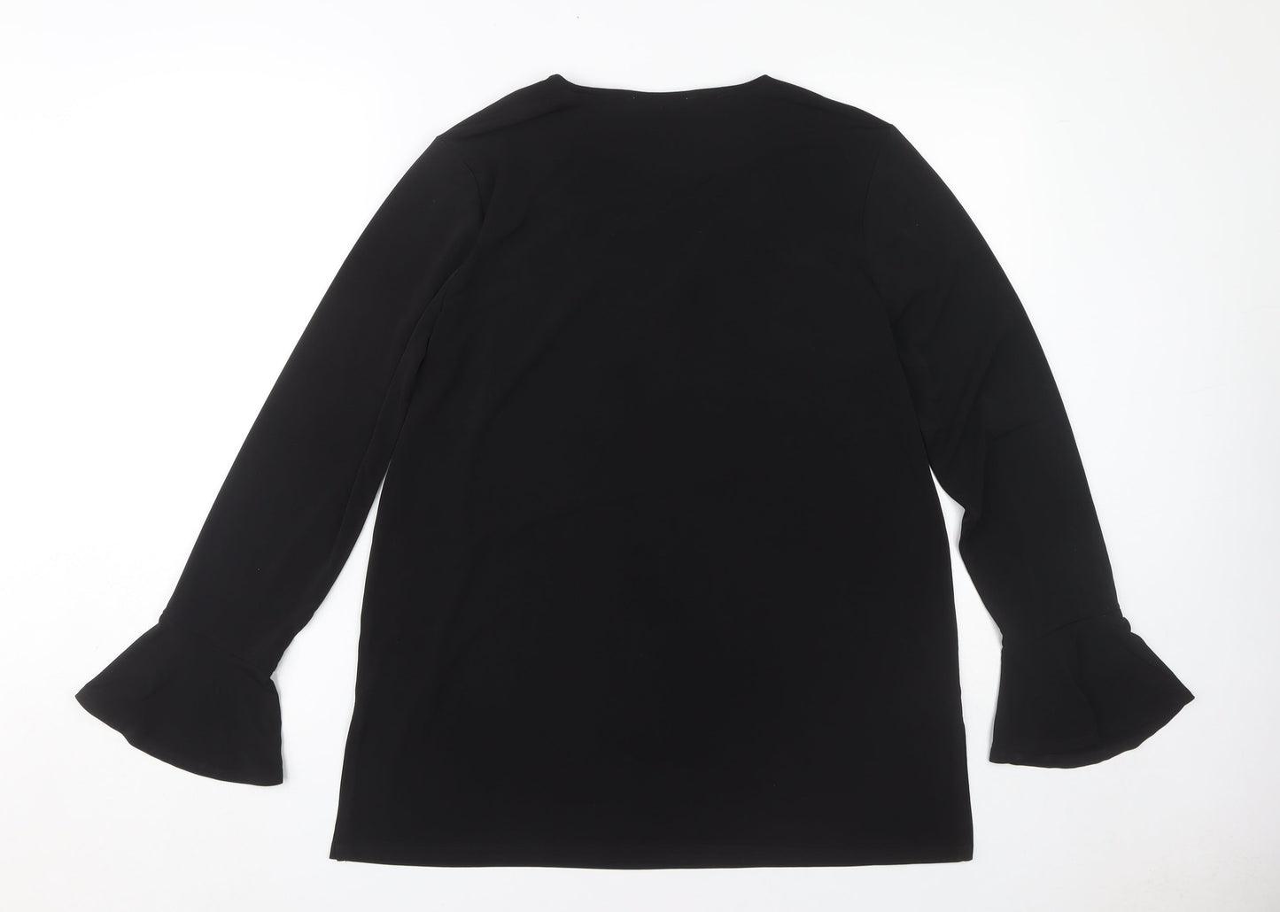 Michael Kors Women's Black Lace-Up Blouse L