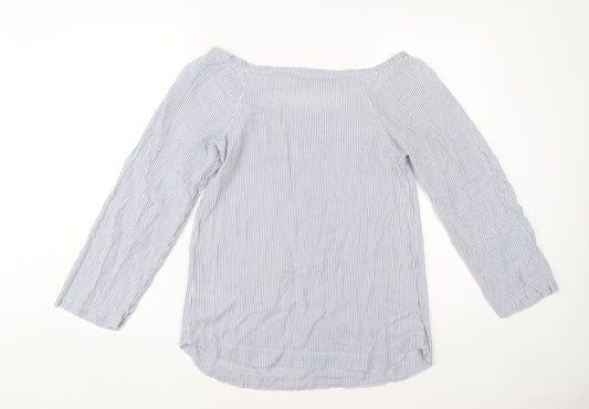 French Connection Women's Blue Striped Top Size 4