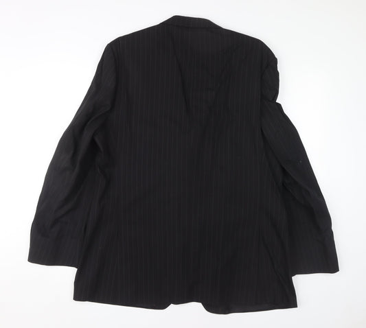 Jeff Banks Men's Black Striped Blazer 44R