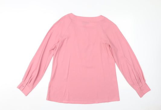 DKNY Women's Pink Blouse, Size S, Boat Neck