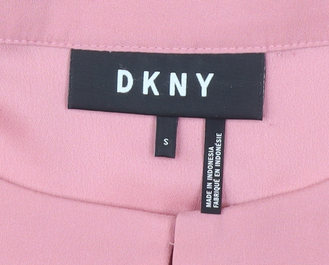 DKNY Women's Pink Blouse, Size S, Boat Neck