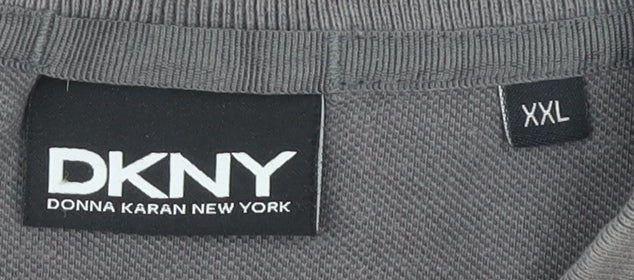 DKNY Men's Grey 2XL Polo Short Sleeve Casual