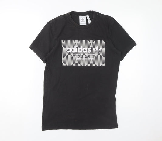 Mens UK Size S adidas Black Cotton T-Shirt