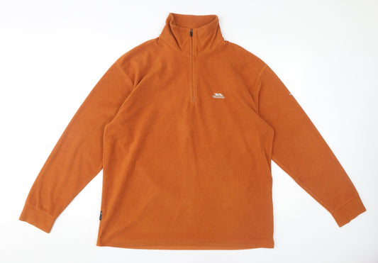 Trespass Men's Orange 1/4 Zip Fleece Sweatshirt M